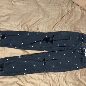 Flower mom jeans